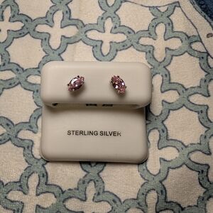 Blushing | Pink Marquis Cut | Sterling Silver | Studded Earrings